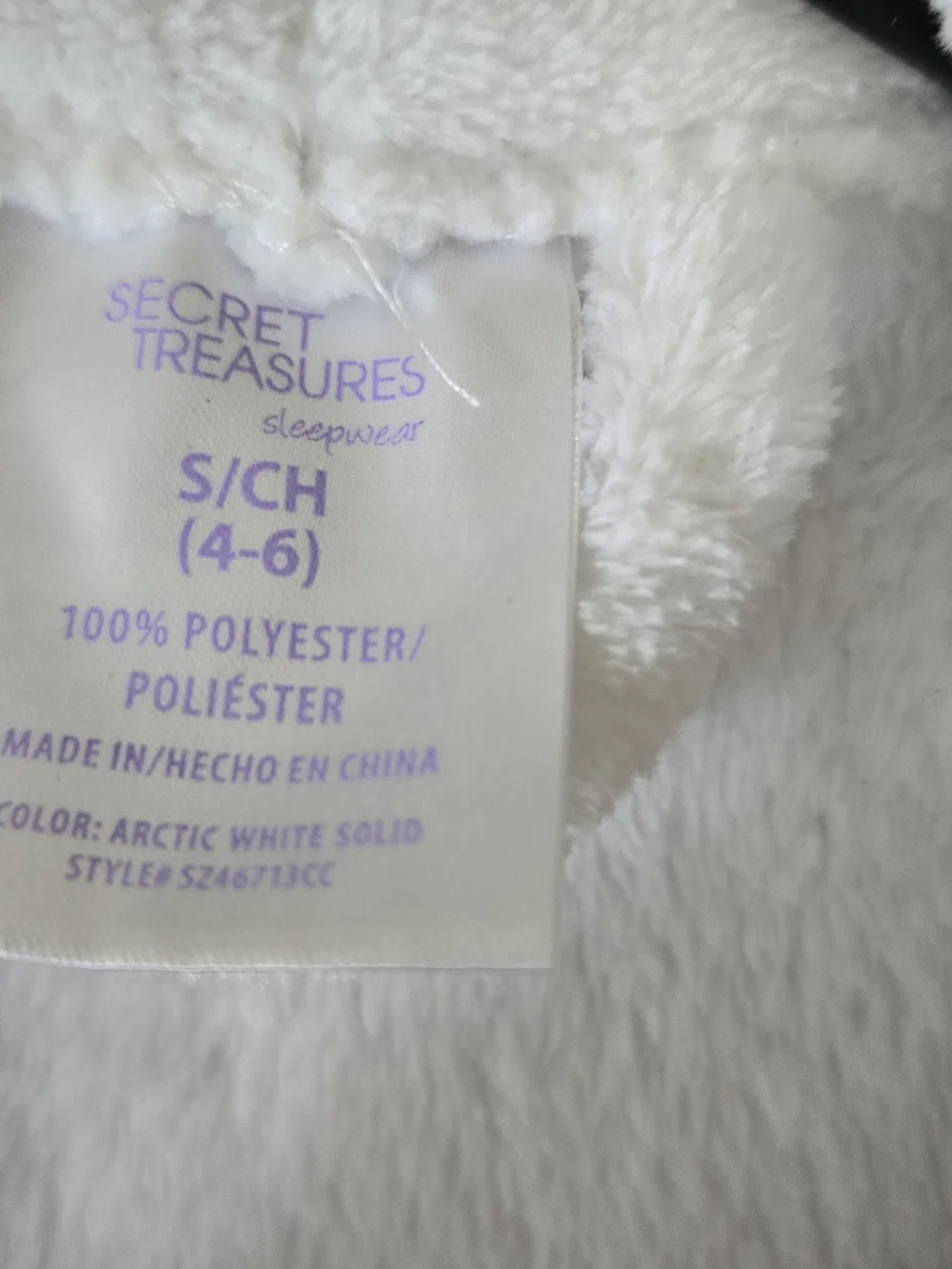 Secret Treasures Plush White Robe with Shawl Collar and Tie #548